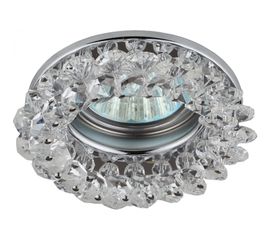 Светильник ЭРА DK16 CH/WH декор круглый с мелкими хрусталиками хром/прозрачный C0044737 