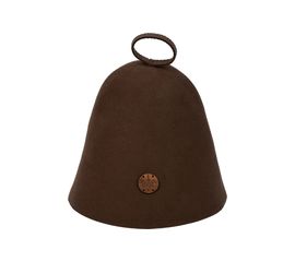 Бесшовная коричневая шапка с вышитым логотипом Банные Штучки войлок 100% 41415 