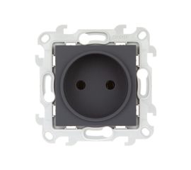 Розетка Simon 2К без защитных шторок, графит 2450442-038 