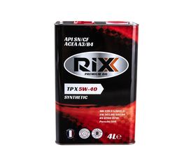 Моторное масло RIXX синт TP X 5W-40 SN/CF 4 л новая банка RX0007TPX 