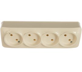 Четырехместная розетка IONICH б/з, о/у, 16А, 220В, белая еврослот 1446 