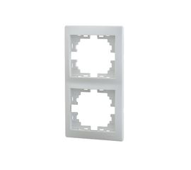 Двухместная вертикальная рамка LEZARD MIRA б/ вст белый 701-0200-152 