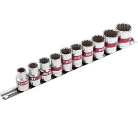 Набор торцевых головок REXANT 1/2, двенадцатигранные, CrV, 10 шт, 10-24 мм 12-8304 