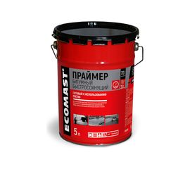Быстросохнущий битумный праймер ECOMAST 5 л, металл. упаковка, 4 штуки 24611 