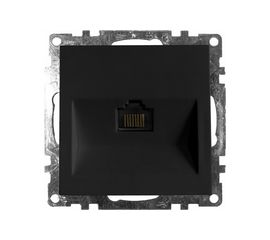 Компьютерная 1-местная розетка RJ-45 STEKKER механизм, серия Катрин, GLS00-7107-05, черный 39613 