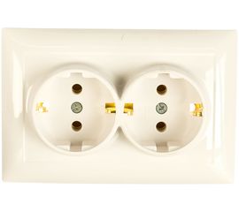 Розетка Кунцево-Электро СЕЛЕНА скрытой установки, двухместная с з/к РС16-372 8116 