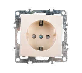 1-местная розетка STEKKER с заземлением, механизм, 250В, 16А, серия Эрна, слоновая кость PST16-9110-02 39328 