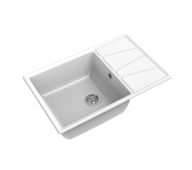 Мойка GRANFEST мрамор VERTEX чаша с крылом, 780х500 мм., иней GF-V-780L 