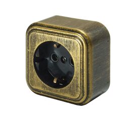 1-местная розетка SVET RA 16-133-Черная Бронза открытой установки с заземлением EV0311-0033 