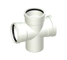 Одноплоскостная крестовин для бесшумной канализации ПОЛИТЭК из ПП диаметр 110х110х50/87,5 градусов 130011587 