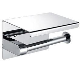 Держатель для туалетной бумаги mario с полочкой для телефона, хром, металл 80666 