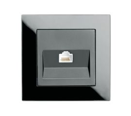 Компьютерная 1-местная розетка RJ-45 STEKKER серия Катрин, GLS00-7007-05, черный 39510 