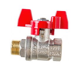 Шаровой кран RuB, 3/8" DN10 PN40, ВР-НР, серия MILANO (S.90), бабочка S90C26 