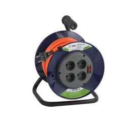 Силовой удлинитель ЭРА RPx4s2x1.0 40m на пластиковой катушке б/з 4 гнезда 40м ПВС 2х1 Б0043051 