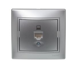 Компьютерная розетка Lezard MIRA серый металлик, со вставкой 701-1010-139 