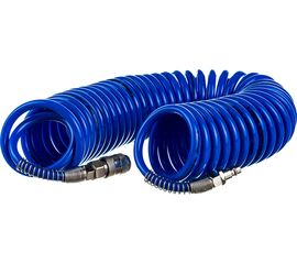 Шланг спиральный полиуретановый с быстроразъемными соединениями (10 м; 6.5х10 мм; 15 бар) INTERTOOL PT-1711 