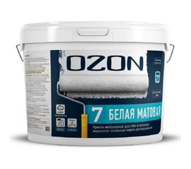 Интерьерная краска OZON ВД-АК 233А акрилатно-латексная 7 высококачественная, белая, 9 л, 13 кг ВД-АК-233А-13 