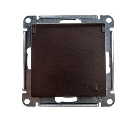 Розетка Schneider Electric AtlasDesign Мокко с заземлением, со шторками, с крышкой, 16А ATN000646 