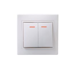 2клавишный выключатель IEK КВАРТА в сборе, белый, с индикатором EVK21-K01-10-DM 