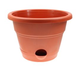 Кашпо с поддоном ФлораПласт Венеция 15 терракотовое, 1 л, 5 шт. 000922 