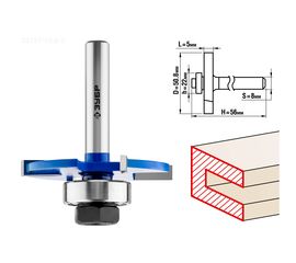 Фреза горизонтально-пазовая ПРОФЕССИОНАЛ (50.8х5х56 мм; хвостовик 8 мм) Зубр 28757-50.8-5 