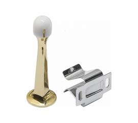 Настенный дверной ограничитель с фиксатором RENZ латунь блестящая, 1 шт. INDS 76 PB 