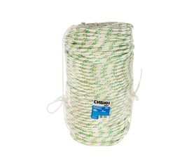 Плетёный капроновый 16-прядный фал с капроновым сердечником, диаметр 8мм, бухта 100м, 1000кгс СИБИН 50220-08 