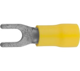 Изолированный наконечник для кабеля Светозар с вилкой желтый внутренний d 4,3 мм под болт 8мм провод 4-6 мм2 48 А 10 шт. 49420-60 