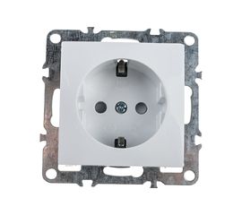 1-местная розетка STEKKER с заземлением, механизм, 250В, 16А, серия Эрна, белый PST16-9110-01 39317 