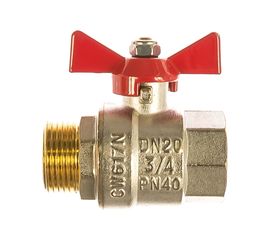 Кран шаровой Valtec Base рукоятка бабочка 3/4" внутренняя-наружная VT.218.N.05 