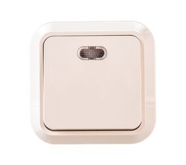 Выключатель накладной одноклавишный с подсветкой, крем Makel Siva Ustu 45221 