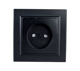 1-местная розетка STEKKER без заземления, PST10-9009-03, 10А, серия Эрна, черный 39477 