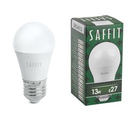 Светодиодная лампа SAFFIT SBG4513, G45 шар, 13W 230V E27 4000К, 1070Lm 55161 