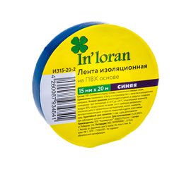 Изоляционная лента на ПВХ основе InLoran 15 мм х 20 м, синяя ИЗ15-20-2 