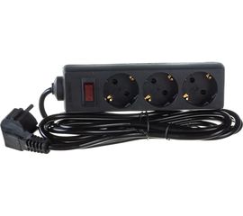 Сетевой фильтр ExeGate SP-3-3B 3 евро с заземлением 3м защита от перегрузки выключатель с подсветкой черный 221179 