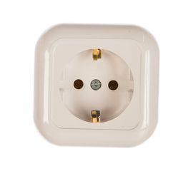 Розетка Кунцево-Электро ВАЛЕНТИНА открытой установки, с з/к одноместный РА16-638 7640 