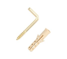 Крюк-шуруп ЕВРОПАРТНЕР L-обр. латунир. d3,3хL30 мм 4шт. 13 7641 1 