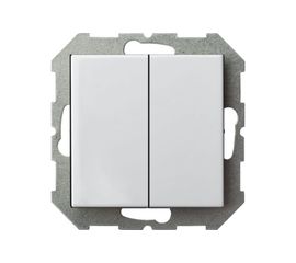 Двухклавишный выключатель LIREGUS Эпсилон IJ5 10-003-01 E/B белый без рамки 28-003 