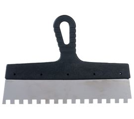 Шпатель из нержавеющей стали, 300 мм зуб 10х10 мм, пластмассовая ручка СИБРТЕХ 85501 