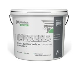 Краска высокостойкая моющаяся супербелая GOODHIM EXPERT MIRENA, 2,4 л/3,72 кг 70910 