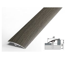 Порог разноуровневый алюминиевый ЛУКА (41 мм, 0,9 м, анодированный, Дуб морёный) УТ000025911 