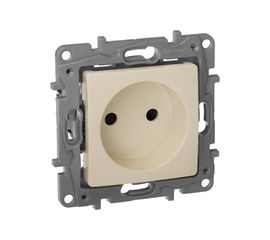 Розетка Legrand ETIKA 2К шторки, слоновая кость 672334 