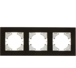 Рамка GUSI ELECTRIC 3-местная, стекло, цвет чёрный С1130-031 