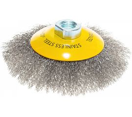 Щетка Тарелка (125 мм; М14; витая нержавеющая проволока 0.3 мм) для УШМ DENZEL 746163 