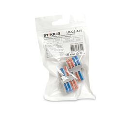 Монтажная клемма STEKKER для фазных проводников, 2 контактные группы, LD222-424 2 шт 39488 