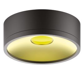 Светильник Gauss Overhead накладной цилиндр 12W 770lm 4000K 170-240V IP20 140х50мм черный золото LED 1/30 HD040 