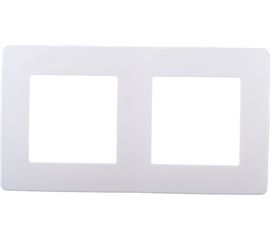 Рамка для розеток и выключателей ЭРА Серия 12 12510201 на 2 поста, Сатин, белый Б0052509 