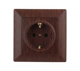 Розетка Intro 420210 2PE Schuko, 16А, 250В, СУ, Solo, венге Б0043317 