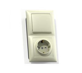 Комбинированный блок Кунцево-Электро СЕЛЕНА скрытой установки выключатель+розетка БКВР-414 с/к 8173 