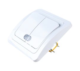 2 клавишный выключатель Econ Мимоза с подсветкой 10А белый 2113 